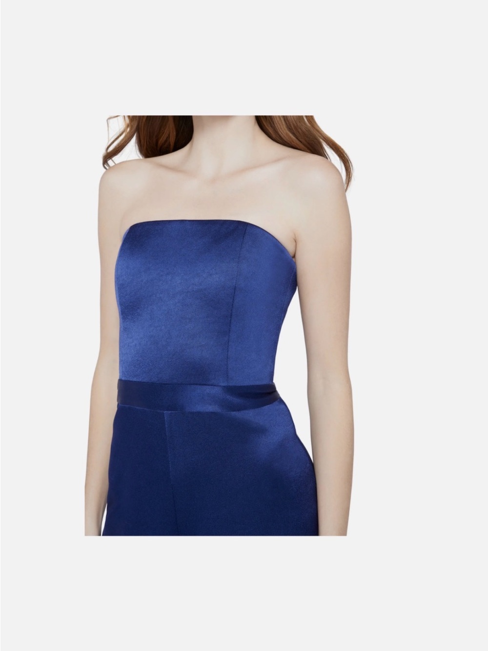 Alice + Olivia Strapless Satin Gown in Royal Blue